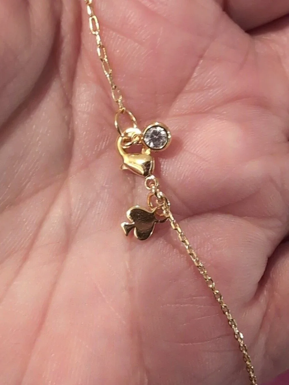 NWT kate spade 19 Inch Chain - Gold Bow Pendant Necklace with Crystals